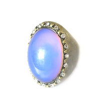 Load image into Gallery viewer, large looking mood ring with purple mood color