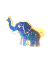 Load image into Gallery viewer, a child elephant mood ring with golden color