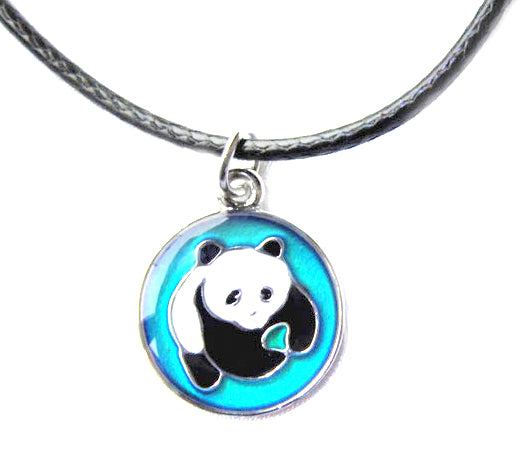 child mood necklace with a cute panda