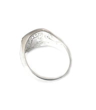 Load image into Gallery viewer, the back of a men&#39;s mood ring showing engraving 