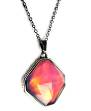 Load image into Gallery viewer, antique style mood pendant necklace turning orange