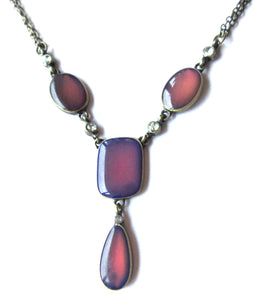 mood necklace showing burgundy colors