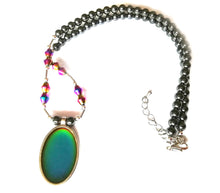 Load image into Gallery viewer, magnetic hematite healing mood necklace by best mood rings