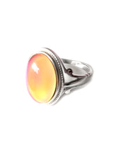 Load image into Gallery viewer, sterling silver mood ring turning an orange color