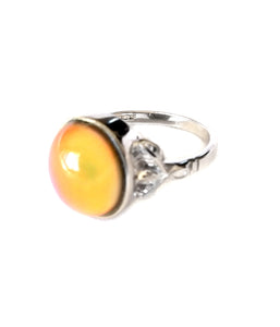 sterling silver oval mood ring with an orange mood meaning