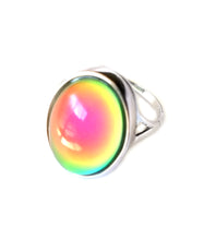 Load image into Gallery viewer, a sterling silver mood ring changing mood colors