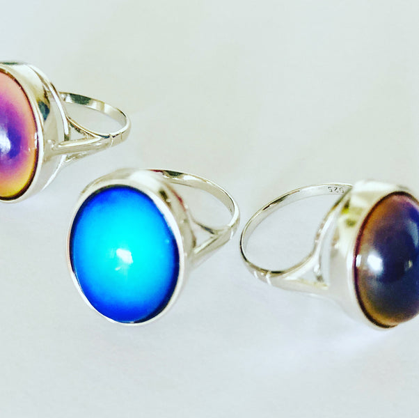 Sterling Silver Mood Ring Beautiful Colors