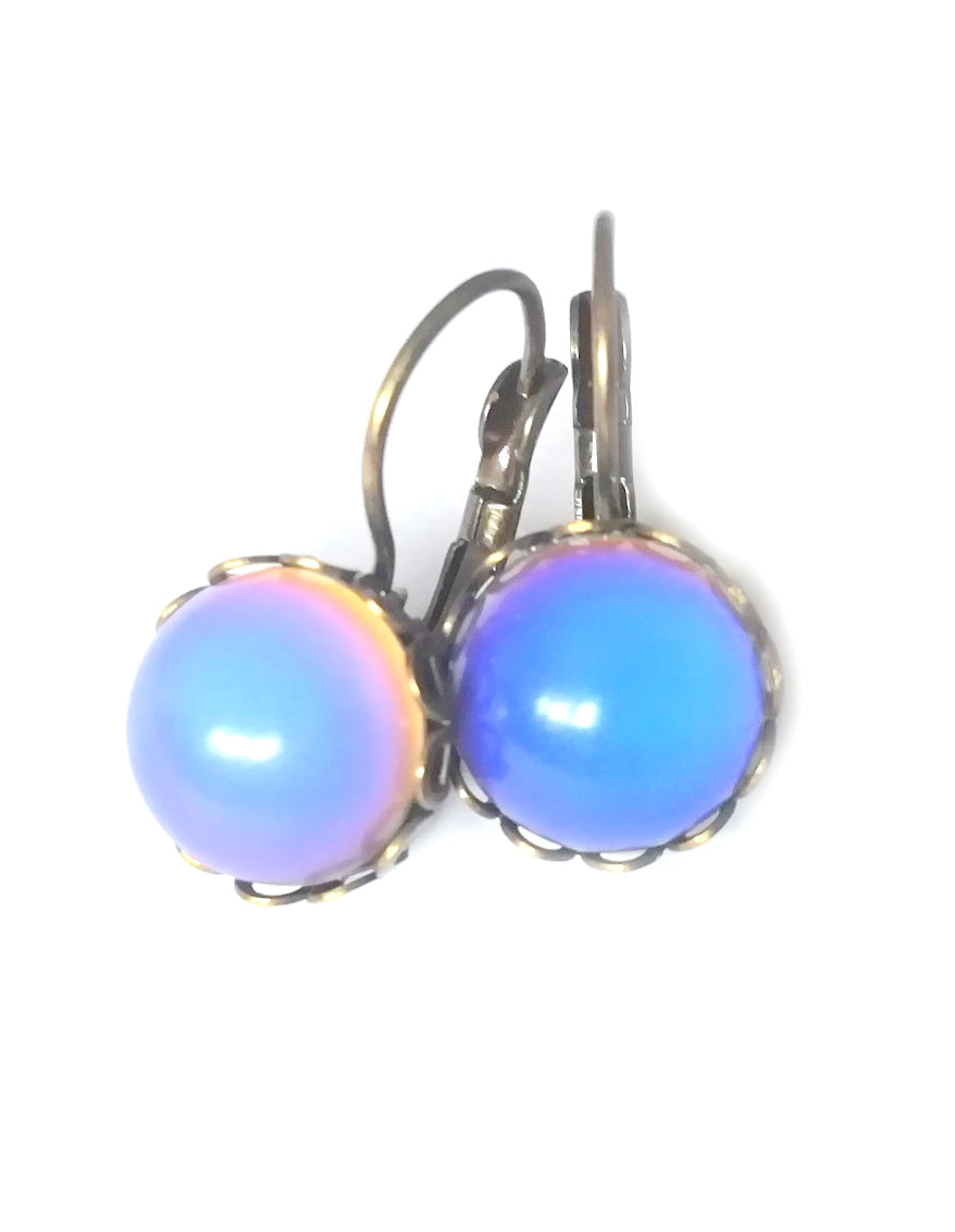 mood earrings with circular mood shape and bronzed shade by best mood rings