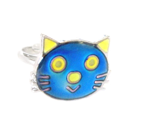 child cat face mood ring that also glows in the dark