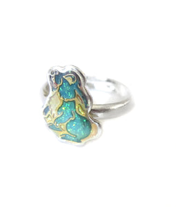 a rabbit bunny mood ring with child adjustable band