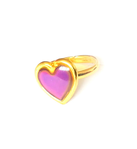 gold heart mood ring with pink mood meaning by best mood rings