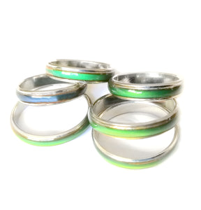 lots of band mood ring with a green mood color