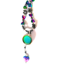 Load image into Gallery viewer, magnetic mood necklace with hearts by best mood rings