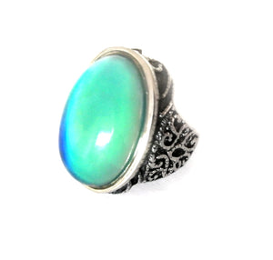 Large Oval Antique Style Mood Ring - Larger Sizes