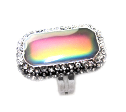 rectangular mood ring showing an array of colors