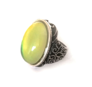 Large Oval Antique Style Mood Ring - Larger Sizes