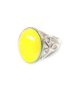 a mood ring turning yellow