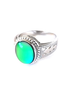 a beautiful sterling silver oval mood ring