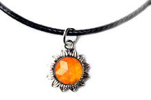 Load image into Gallery viewer, sun mood necklace with an orange mood