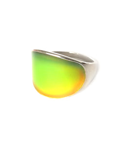 band mood ring with curved shape for men